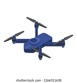 Blue drone icon. Isometric of blue drone vector icon for web design isolated on white background
