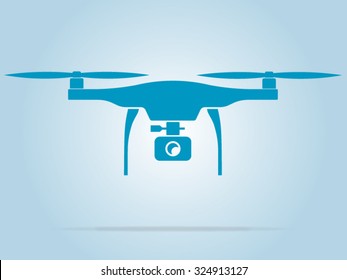 Blue drone for logo design