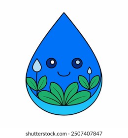 a blue drop aquarium with plants