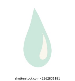 Blue drop. Falling drop of water or other liquid. Isolated on white background. Vector Illustration