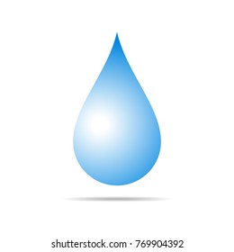 Blue drop icon. Vector illustration. Drop icon isolated on light background.