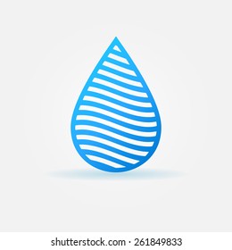 Blue drop icon - vector water drop logo concept