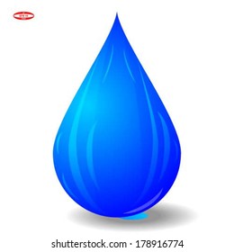 blue drop isolated on white background vector