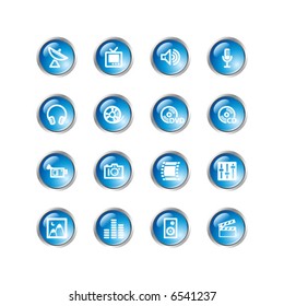 blue drop media icons