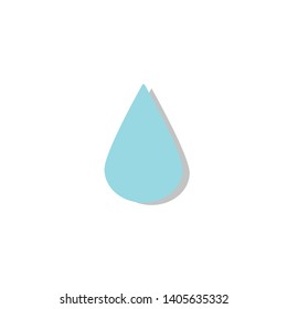 Blue drop with shadow. Vector illustration icon