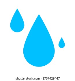 Blue drop water flat icon and illustration