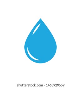 Blue drop of water, flat vector icon