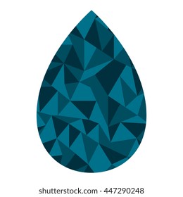 Blue drop water isolated on white background, vector illustration.