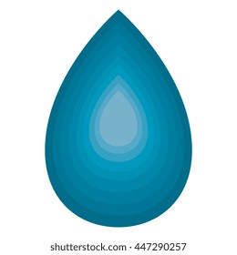 Blue drop water isolated on white background, vector illustration.