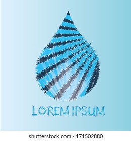 a blue drop of water with some style