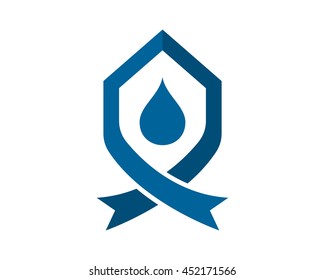 blue droplet home housing house ribbon image vector icon silhouette