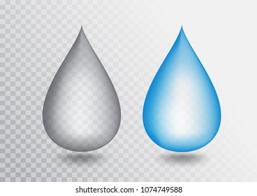 Blue droplet. Realistic vector illustration