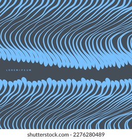 Blue droplets hanging from above and below. Effect flowing drops liquid. Something hanging down. Cover design template. Vector illustration for brochure, poster, presentation, flyer or banner.