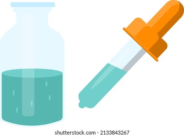 Cuentagotas azules, ilustración, vector sobre un fondo blanco.