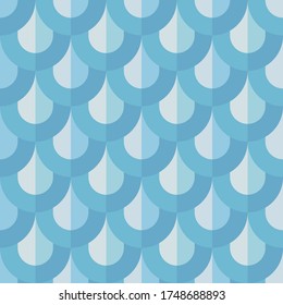 Blau fällt das geometrische Design des Hintergrunds ab. Abstraktes Muster für Präsentation, Website, Werbegestaltung. Dekorative Mosaikverzierungen. Vektorgrafik-Concept-Illustration. Blaues Meerwasser.