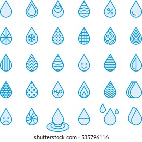 BLUE DROPS filled line icons