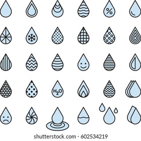 BLUE DROPS Filled Line Icons