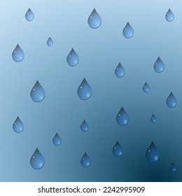 Blue drops with blue gradient background.