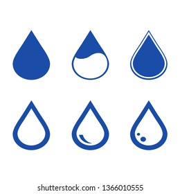 
blue drops set. six pieces. Vector