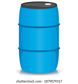 Blue drum or bobbin illustration for liquid products and debris. Ideal for institutional material catalogs