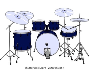 blue drum equipment vector ilustration