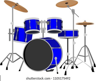 Blue Drum Set Musical Instrument