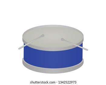 Blue drum. vector illustration