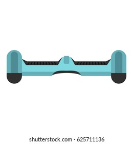 Blue dual wheel self balancing electric skateboard icon flat isolated on white background vector illustration
