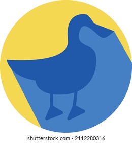 Blue duck, illustration, vector on a white background.