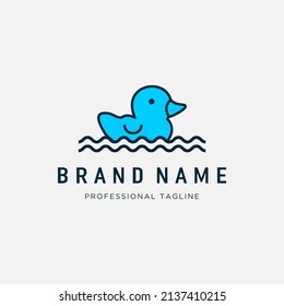 Blue Duck Logo Design Template 