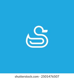 blue duck, duck in outline, duck logo