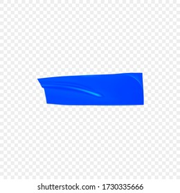 Cinta de reparación de conductos azules aislada sobre fondo transparente. Cinta adhesiva azul realista para la fijación. Papel adhesivo pegado. Ilustración vectorial 3d realista