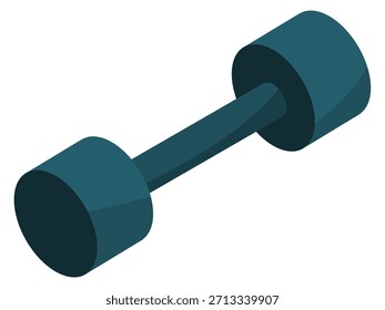 Um haltere azul com uma pega preta