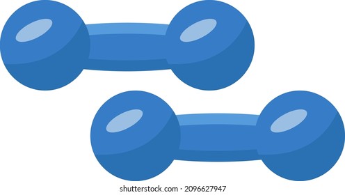 Blue dumbbell, illustration, vector on a white background.