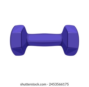 Blue dumbbell isolated. Vector illustration of fitness equipment. Strength training and home gym concept.