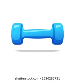 Blue dumbbell vector isolated on white background.