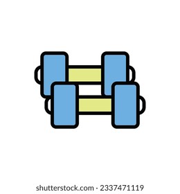 Blue Dumbbells Icon Vector Illustration