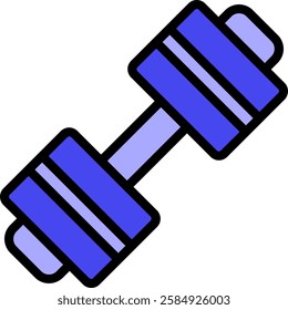 Blue dumbbells for strength training. Fitness equipment, weight lifting, sports.