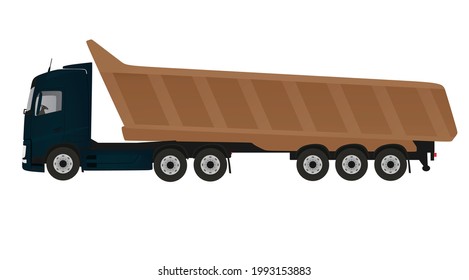Blue dump truck. vector illustration