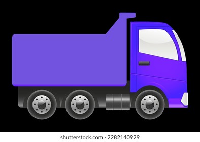 blue dump truck vector illustration