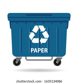 blue dumpster or container, vector illustration