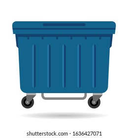 blue dumpster or container, vector illustration