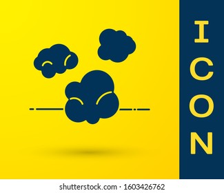 Blue Dust icon isolated on yellow background.  Vector Illustration