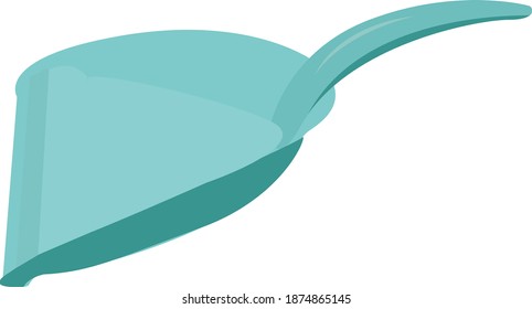 Blue dust pan, illustration, vector on white background