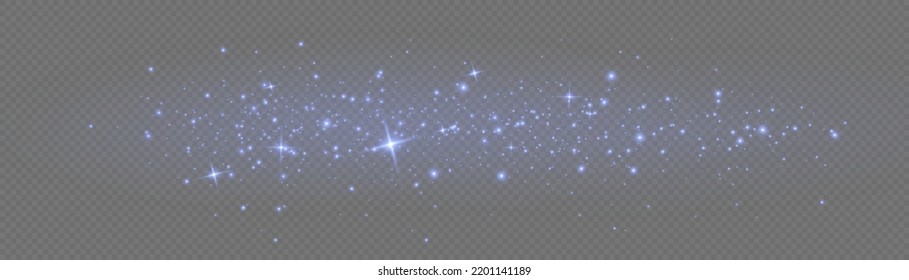 Blue dust. Yellow sparks shine light effect. Vector sparkles on a transparent background. Christmas abstract smoke and wind pattern. Shiny fairy dust particles with smoke and star in yellow color.