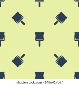 Blue Dustpan icon isolated seamless pattern on white background. Cleaning scoop services.  Vector Illustration