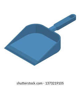 Blue dustpan icon. Isometric of blue dustpan vector icon for web design isolated on white background