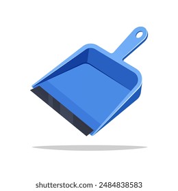 Blue dustpan vector isolated on white background.