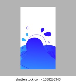 Blue dynamic abstract fluid social media background. Wavy bubble web banner, screen, mobile app colorful design. Flowing liquid gradient shapes. Geometric social network stories theme template