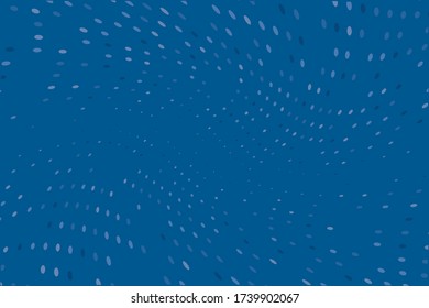 Blue dynamic background. Pattern of dotted lines, circles of different scale. Futuristic pattern. Monochrome backdrop to create backgrounds, templates, posters in a modern minimalist style